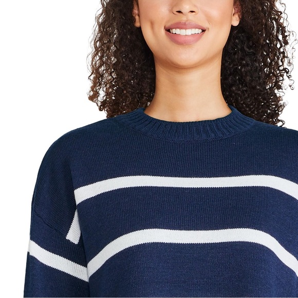 NWT George Women's Oversized Sweater Navy and White Striped XL - Picture 4 of 11